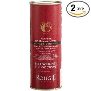 Rougie Mousse of Goose Liver with 2% Truffles, 11.2 Ounce Tubes (Pack 
