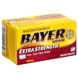 Bayer Extra Strength Aspirin, Caplets, 50 ct  Grocery 