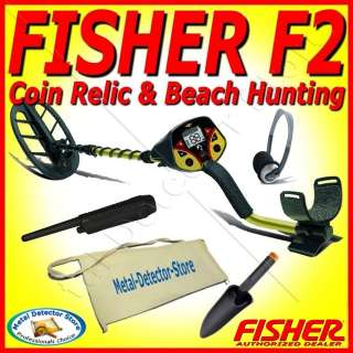NEW FISHER F2 COINS GOLD METAL DETECTOR WITH 11 INCH DD SEARCH COIL 