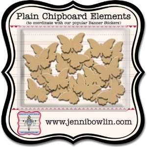 Plain Chipboard Elements 24/Pkg Butterfly