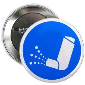  BLUE ASTHMA INHALER Medical Alert 2.25 Pinback Button 