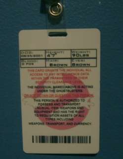 Ghostbusters ID Card Custom PVC Cosplay Costume Prop id  