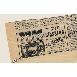  Fugs Allen Ginsberg Santa Monica 1967 Orig Concert Ad 