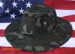 Large L BOONIE US MARINES ARMY AIR FORCE CAMO HAT GREEN CAMOUFLAUGE 