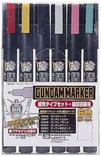 GUNDAM MARKER GMS110 Thin Detail Pen COLOR SET 6pcs NEW  
