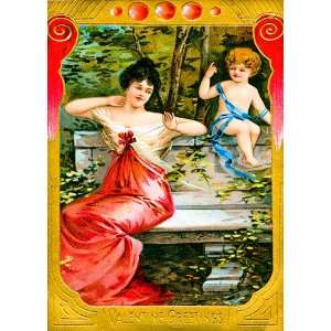  Unique High Quality Valentines Vintage Cards with Woman in 