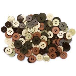   Basic Buttons Assorted Sizes, 130/Pkg, Nature Arts, Crafts & Sewing