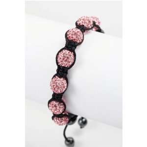  Syms Pink 10mm Swarovski Crystal Ball Shamballa Bracelet 