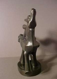ABSTRACT CUBIST EAMES ERA BRONZE SCULPTURE *HORSE with RIDER 