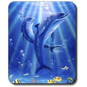  Decorative Mouse Pad Sunlit Dolphins Sea Life Electronics
