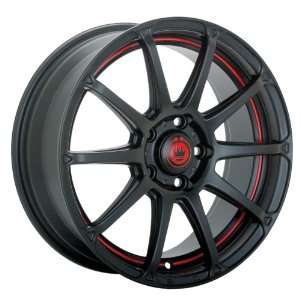 17x7 Konig Bump (Matte Black w/ Red Undercut Stripe) Wheels/Rims 5x110 
