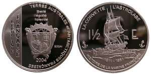 FRENCH SOUTHERN & ANTARCTIC TERRITORIES silver 1½ euro  