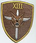 UNITED KINGDOM PATCH, Xlll, BROWN AND GOLD SHIELD