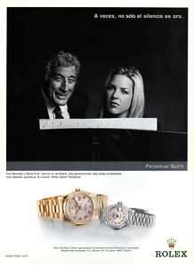 2002 ROLEX TONY BENNETT DIANA KRALL WATCH 1PG PRINT AD  