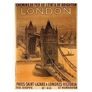   Prints London, Tower Bridge   Rail Travel   40x30cm