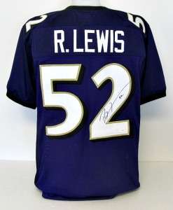 Ray Lewis Autographed Baltimore Ravens Purple Jersey JSA  