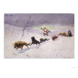  Dog Train (Or Troilene) in North America Animals Giclee 