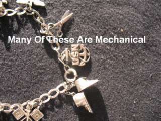   Charm Bracelet~13.8 Grams~Navy~Camera~Scissors~Love Key~Unusual  