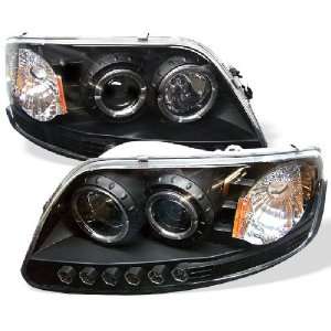 Expedition 97 02 Halo LED Projector Headlights Black w/ FREE SUPER 