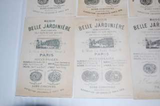 Lot Old Antique 1878 Belle Jardiniere Advertising Cards  