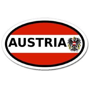  Austria and Austrian Flag Car Bumper Sticker Decal Oval 
