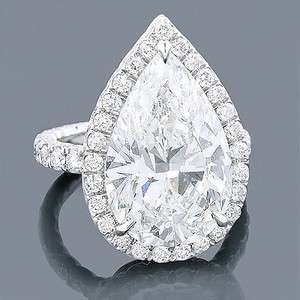 Unique Pear Cut Diamond Engagement Ring 9.18ct  