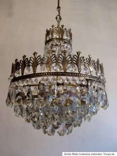   Old Vintage Crystal French Chandelier Lamp Luster Unique Rare  