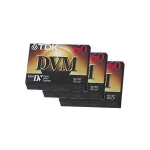  TDK DVM60 Mini DV Tape 60 min.   3 Pack Electronics