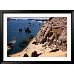 Ramses Temple and the Nile Shoreline at Abu Simbel Framed Photographic 