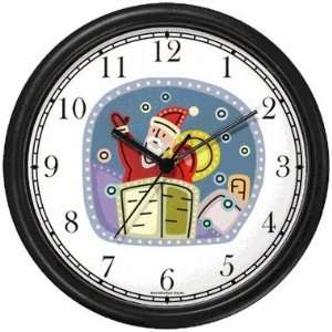  Santa Claus in Chimney Christmas Theme Wall Clock by 