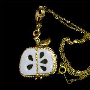 Apple Ladybug Necklace Pendant Charm Swarovski Crystal  