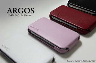 SGP Leather Case/Cover Argos Pink for Apple iPhone 4  