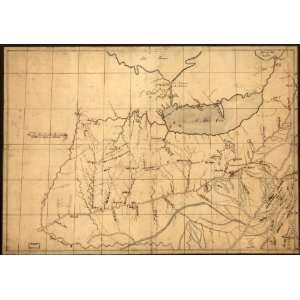 1753 map of Ohio River Valley, 