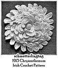 1915 Titanic Vintage Crochet Chrysanthe​mum Flower Appli