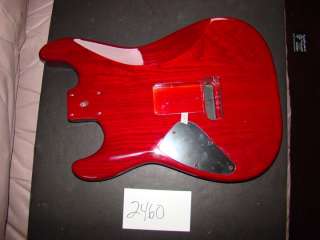 TRANSPARENT RED QUILT TOP MAPLE/ AMERICAN ASH GUITAR BODY FOR FENDER 