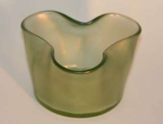LOETZ ART GLASS BOWL VASE GREEN IRIDESCENT c. 1900  