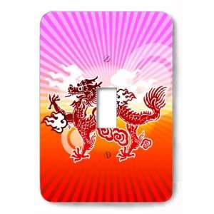  Asian Accent Sun Dragon Decorative Steel Switchplate Cover 