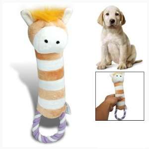  Dog Puppy Pet Toy Plush Loofa Squeaky Animal w/Tug Rope 