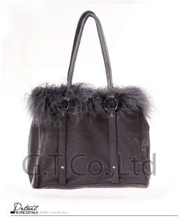 0351 Mongolia sheep and fake Leather Fashion hand and shoulder bag 
