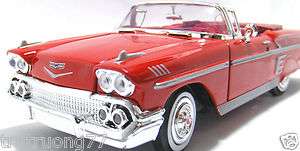 1958 58 Chevrolet Impala Chevy Convertible 1 24 Diecast Car MotorMax 
