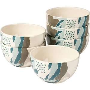  TTU Gallery Misto Blue Dahlia Cereal Bowl   Set of 6 