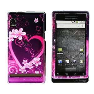  Droid A855 PDA Cell Phone Purple Love Design Protective Case 
