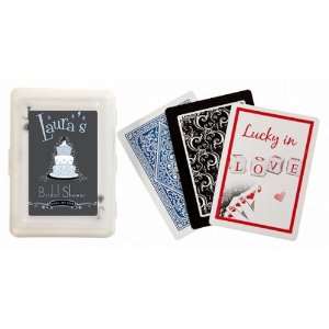 Baby Keepsake Blue Wedding Cake Design Personalized Playing Card 