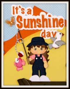 MOMZ DDD Fishing Sunshine Day girl boy premade scrapbook pages paper 