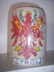 German Austria Tyrol Eagle Stein Mug Beer Bier Vintage  