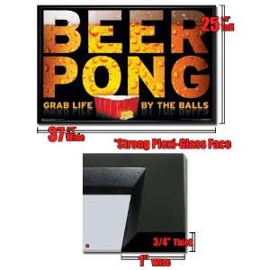   Framed Beer Pong Poster Grab Life By Balls Fr 8955