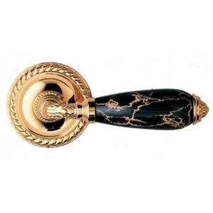  Dummy Door Lever and Rose, Black Marble Lever Handle