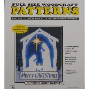   Glowing White Nativity Woodcraft Pattern Arts, Crafts & Sewing
