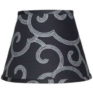    Black with Gray Scroll Lamp Shade 6x12x8 (Spider)