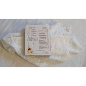  Knit Keepsake Baby Prayer Blanket Gift Set in White Baby